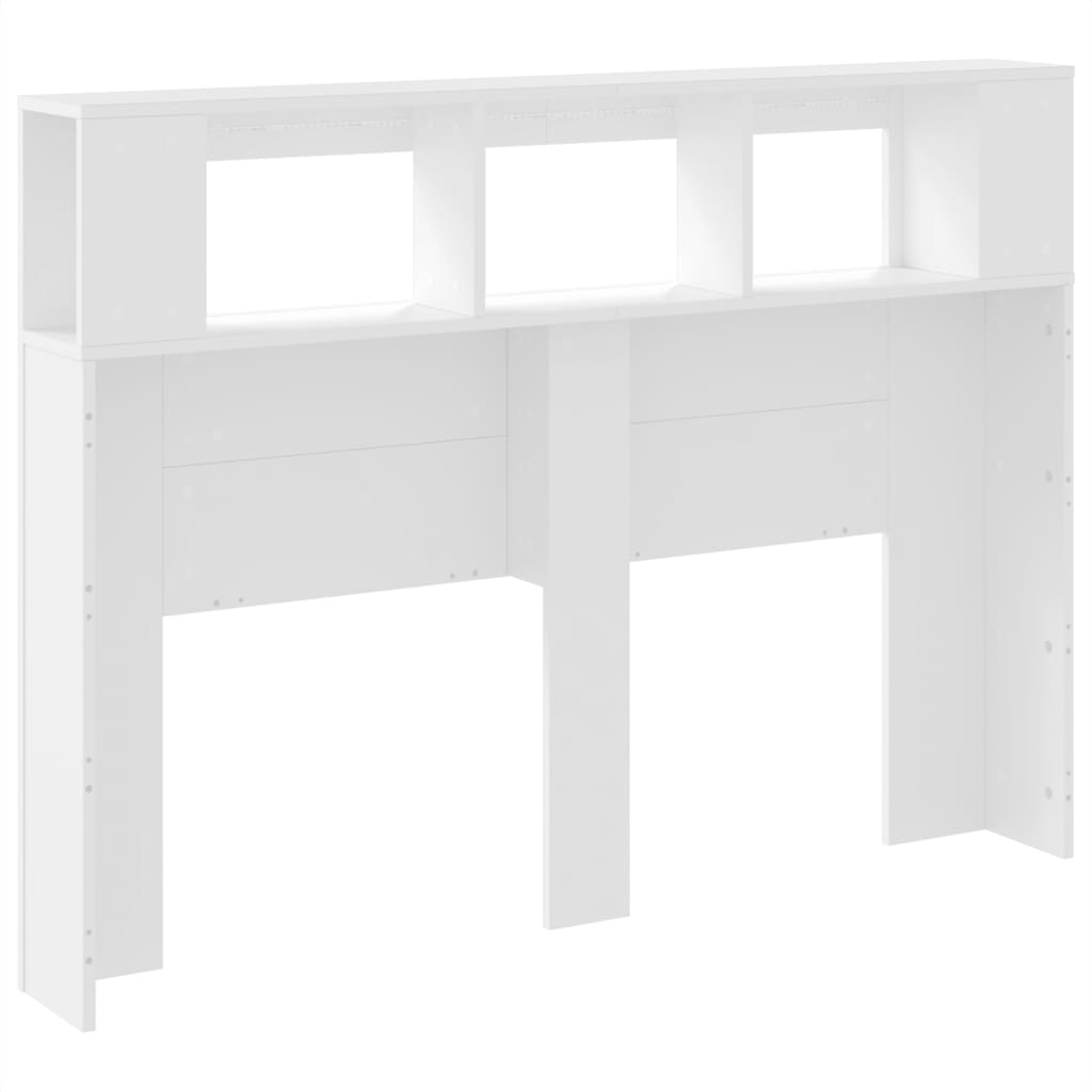 vidaXL Tête de lit à LED blanc 140x18,5x103,5 cm bois d'ingénierie