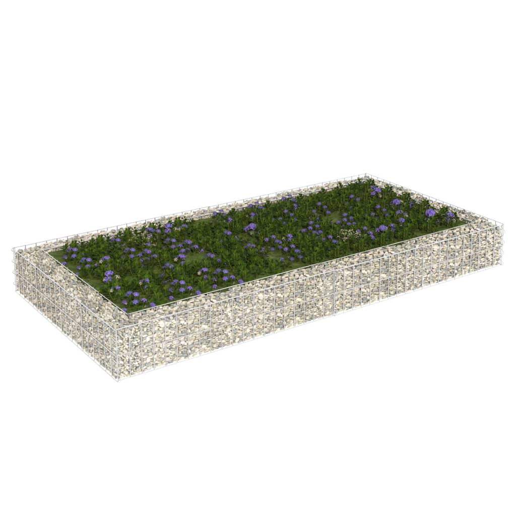 vidaXL Lit surélevé à gabion Acier galvanisé 200x100x20 cm