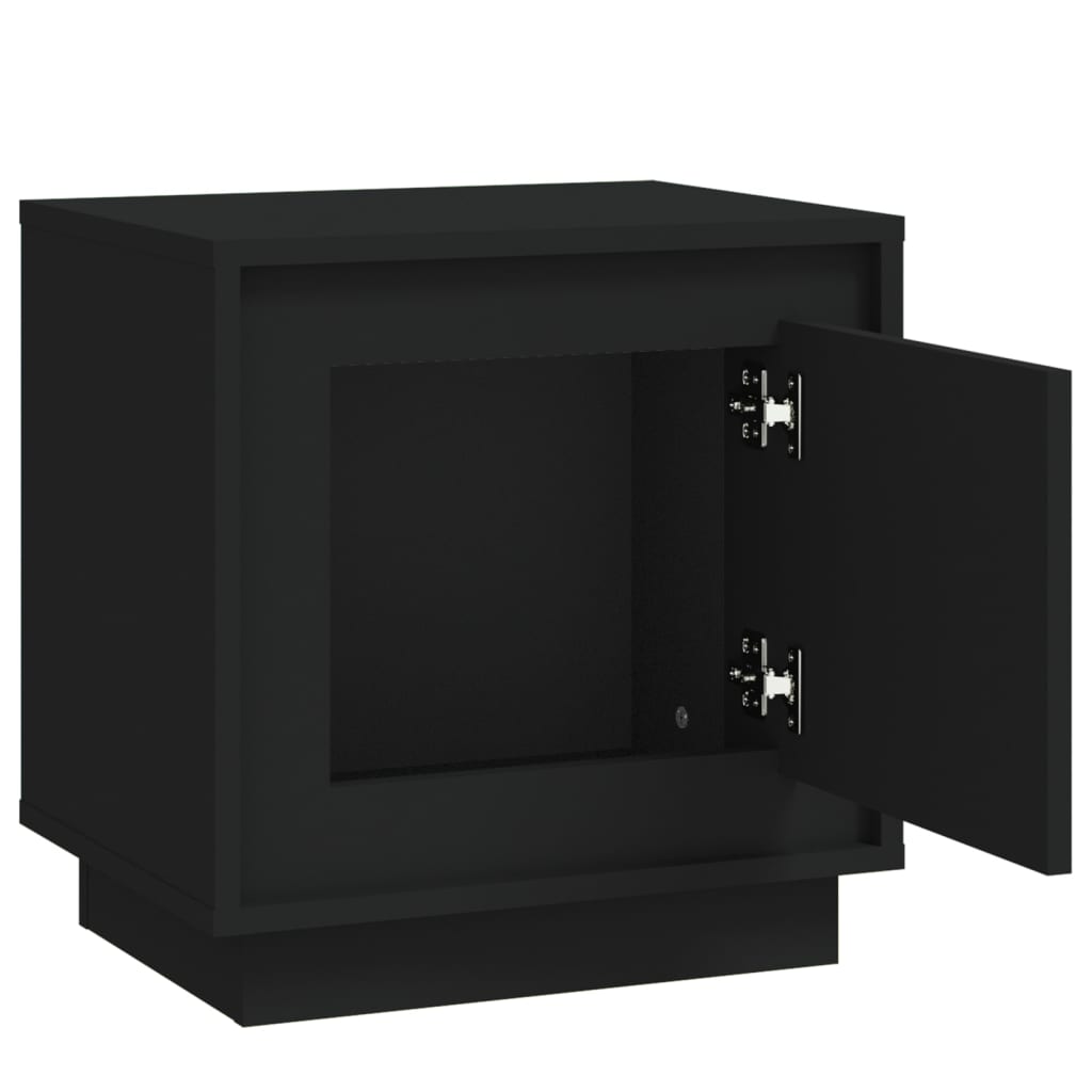 vidaXL Tables de chevet 2 pcs noir 44x35x45 cm bois d'ingénierie