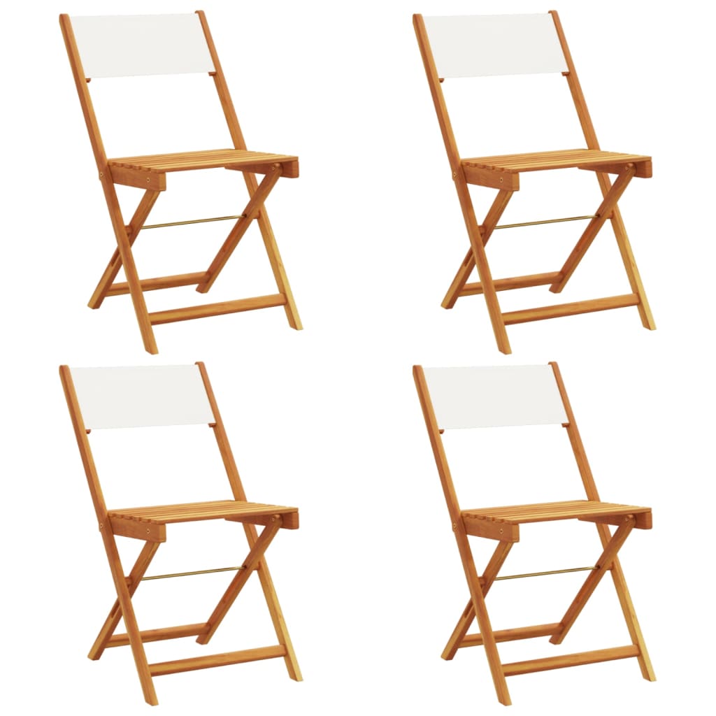 vidaXL Chaises de jardin pliantes lot de 4 tissu et bois massif