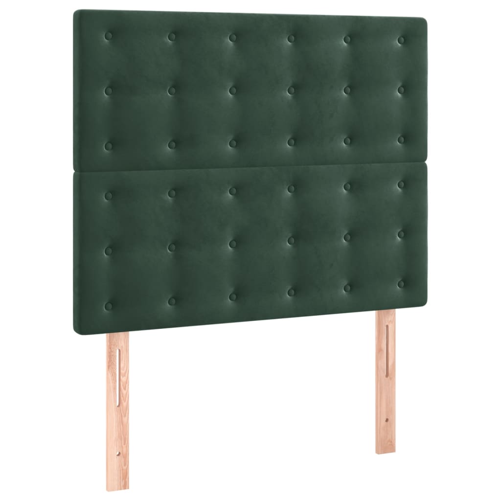 vidaXL Têtes de lit 2 pcs Vert foncé 100x5x78/88 cm Velours