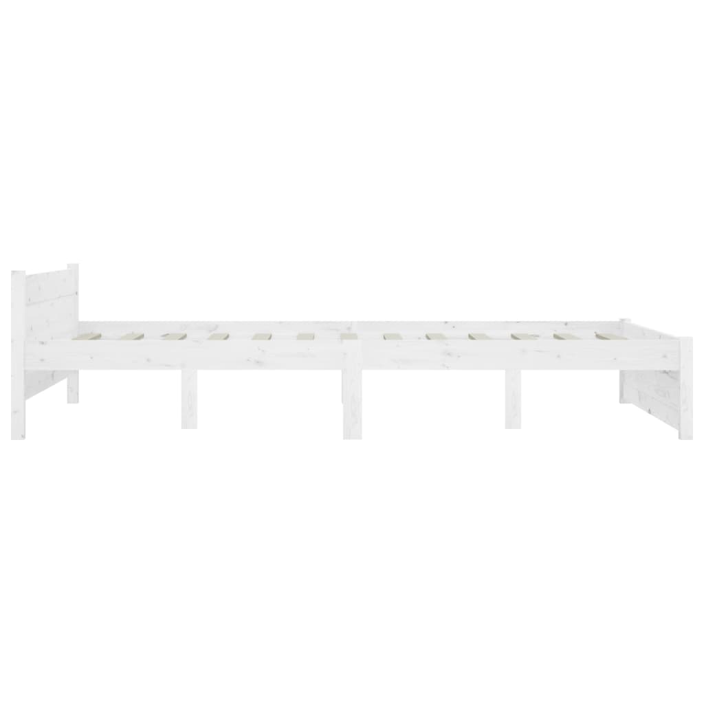 vidaXL Cadre de lit avec tiroirs Blanc 150x200 cm Très grand