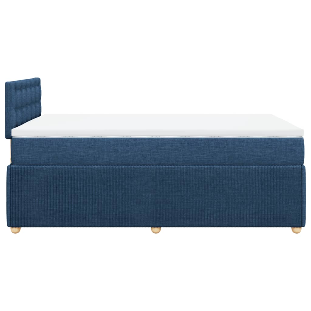 vidaXL Sommier à lattes de lit avec matelas Bleu 120x200 cm Tissu