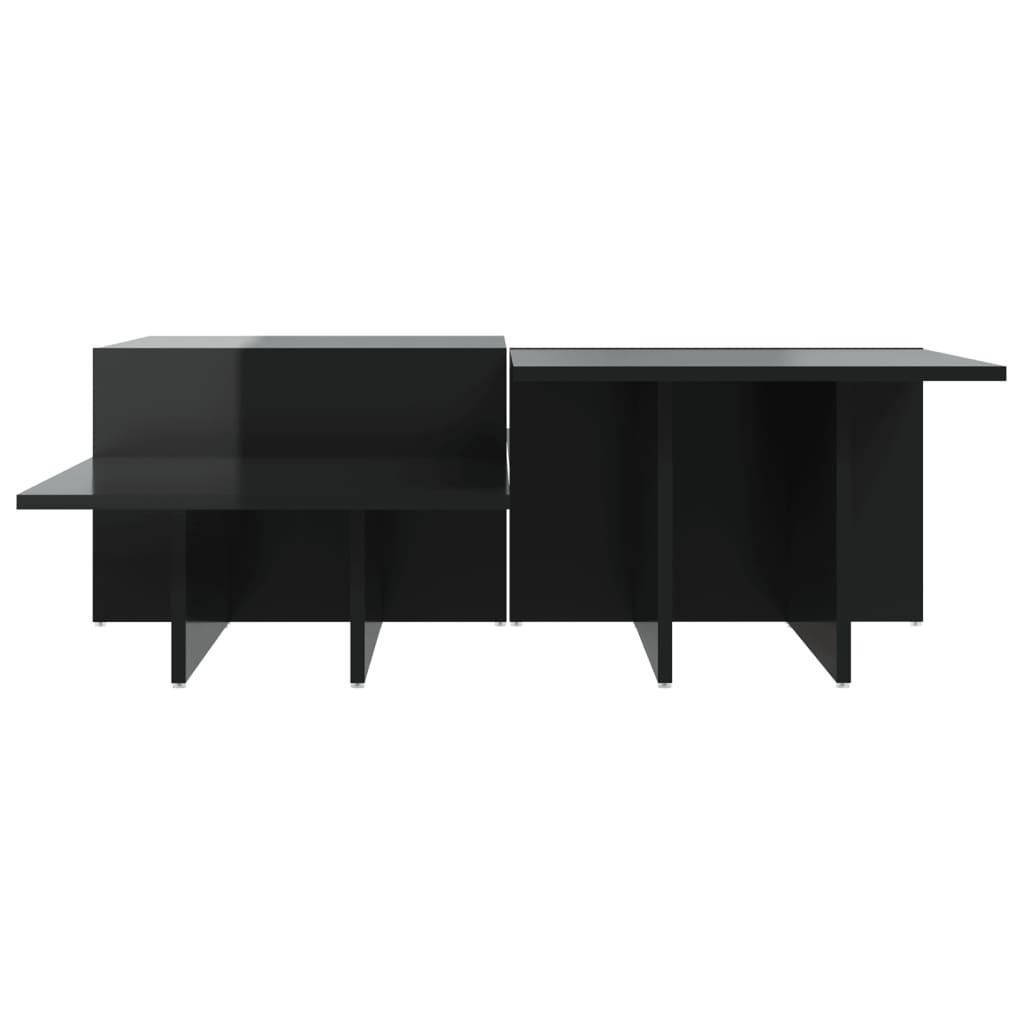 vidaXL Tables basses 2 pcs noir brillant bois d'ingénierie