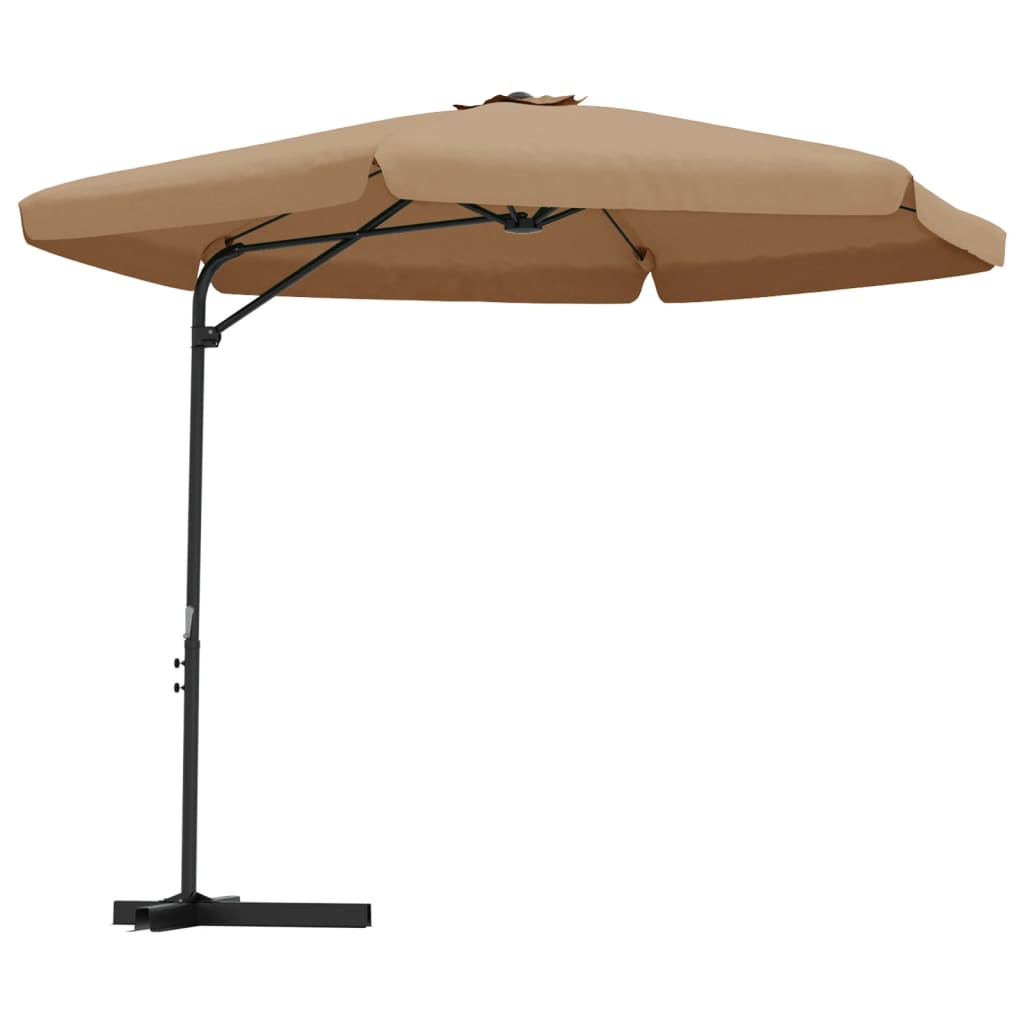 vidaXL Parasol de jardin avec mât en acier 300 cm Taupe