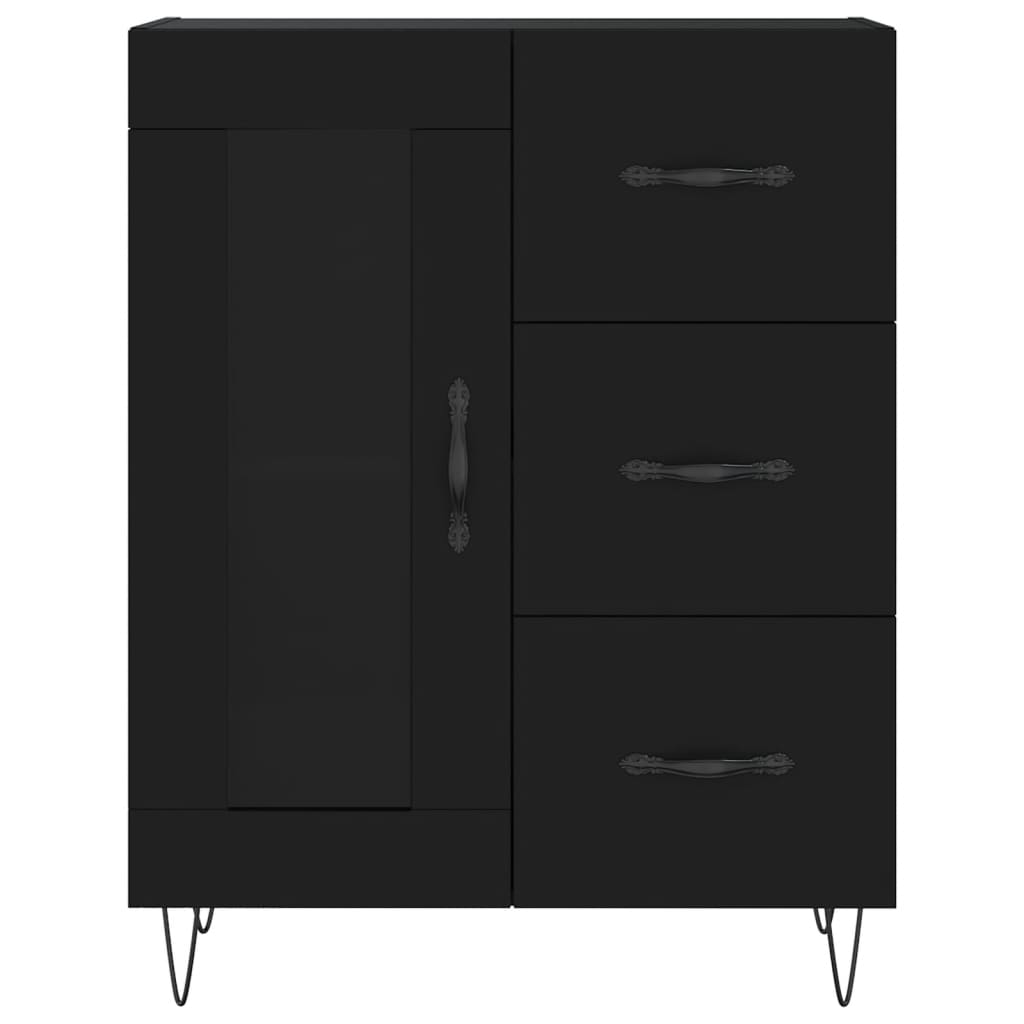 vidaXL Buffet haut Noir 69,5x34x180 cm Bois d'ingénierie