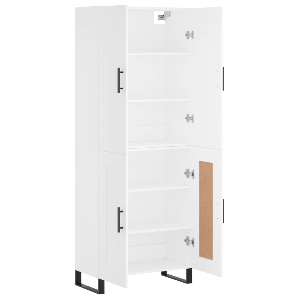 vidaXL Buffet haut Blanc 69,5x34x180 cm Bois d'ingénierie