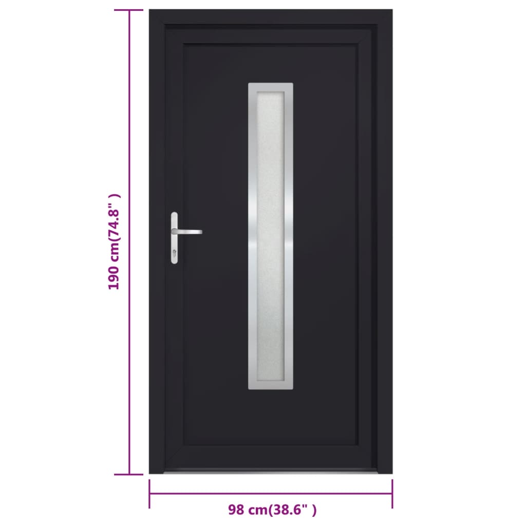 vidaXL Porte d'entrée anthracite 98x190 cm PVC
