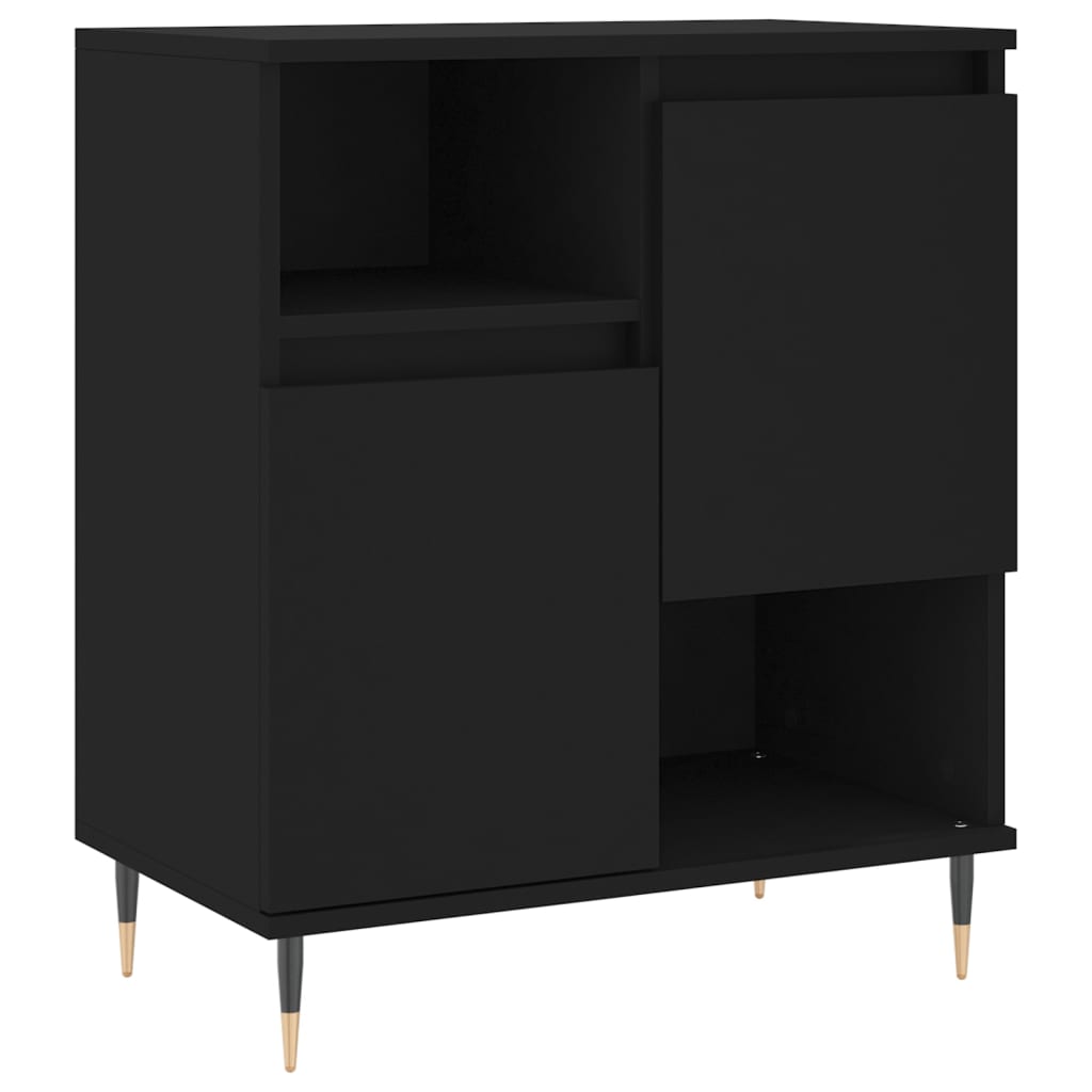 vidaXL Buffets 3 pcs noir bois d'ingénierie