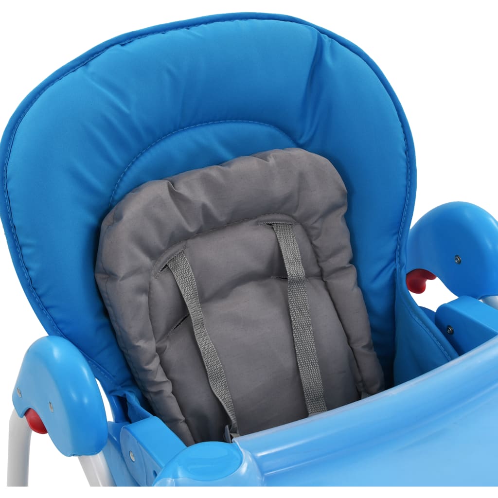 vidaXL Chaise haute pour bébé Bleu et gris