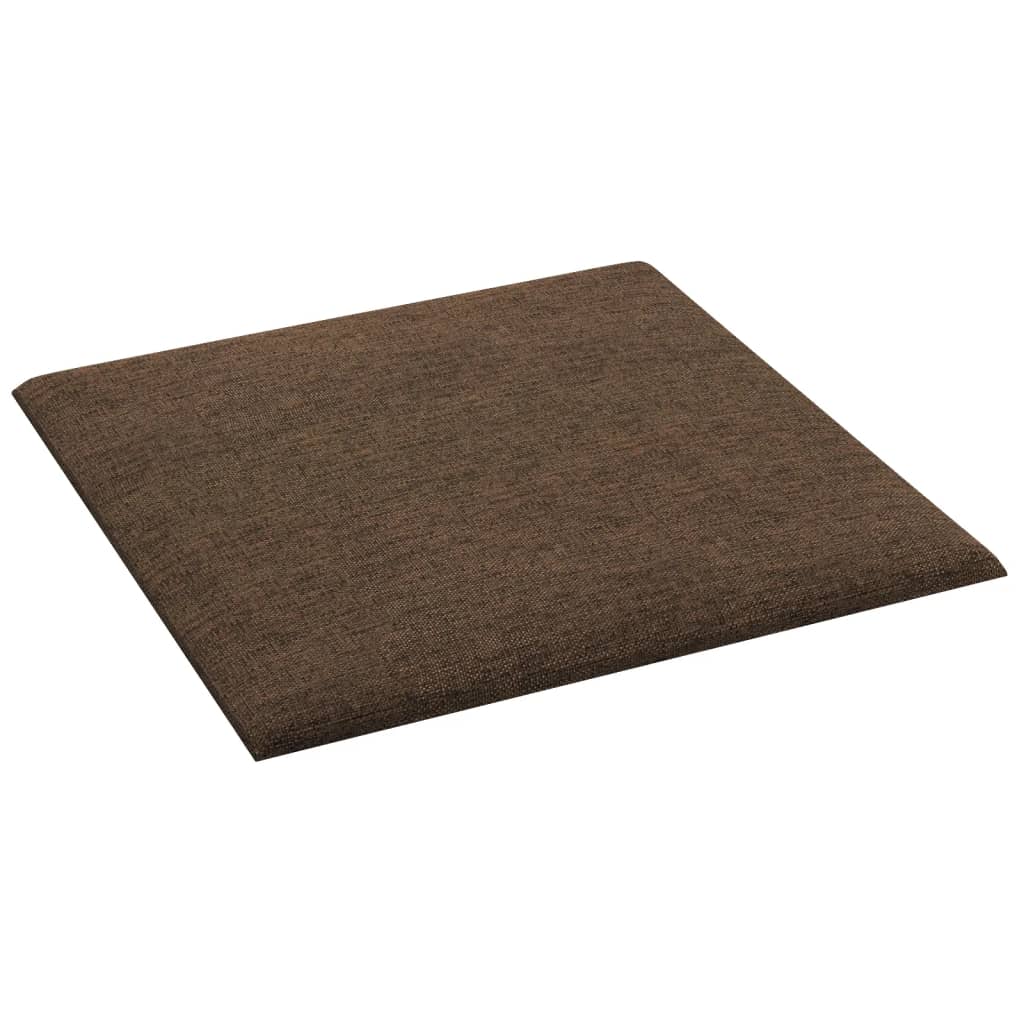 vidaXL Panneaux muraux 12 pcs Marron 30x30 cm Tissu 1,08 m²