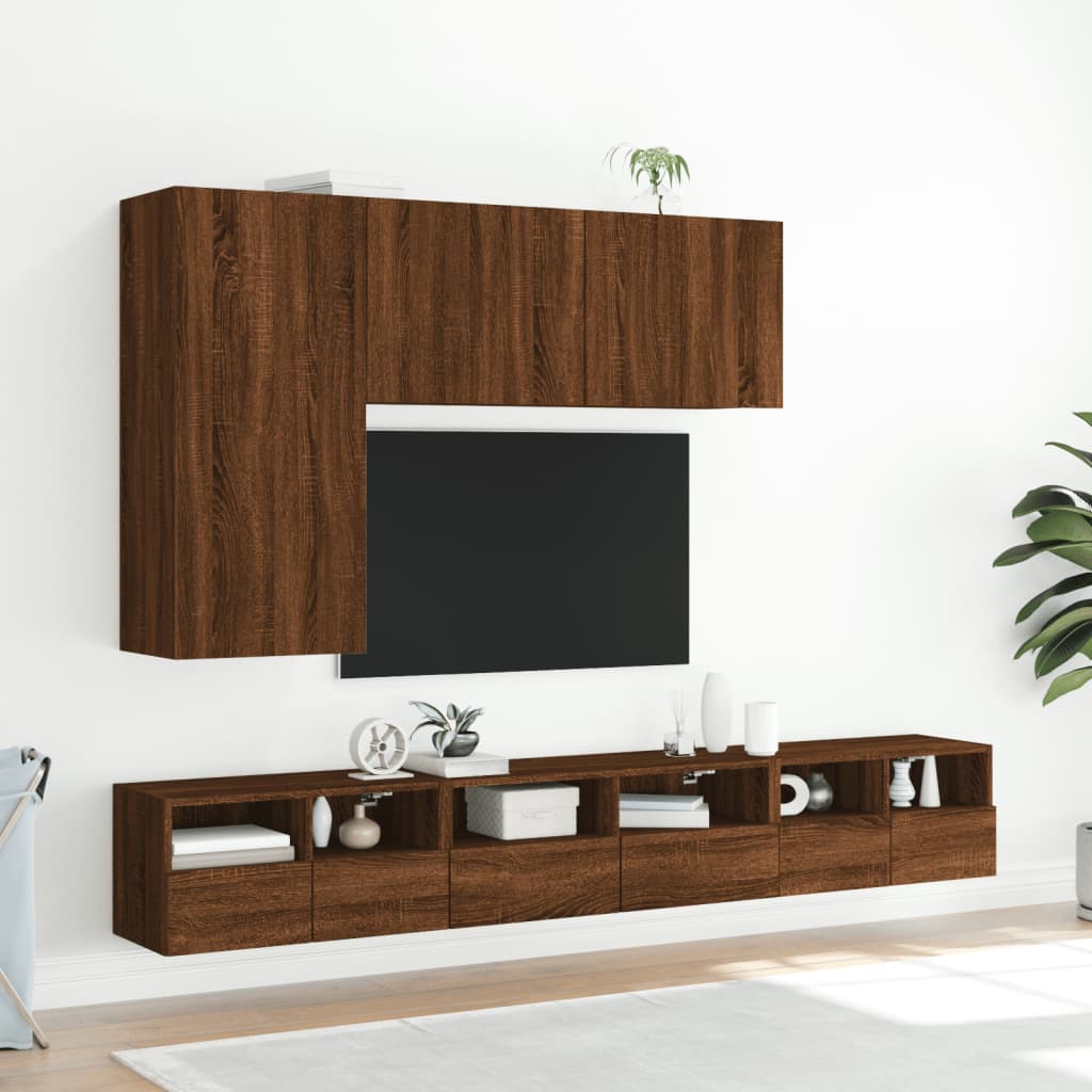 vidaXL Meubles TV muraux 2 pcs chêne marron 60x30x30cm bois ingénierie