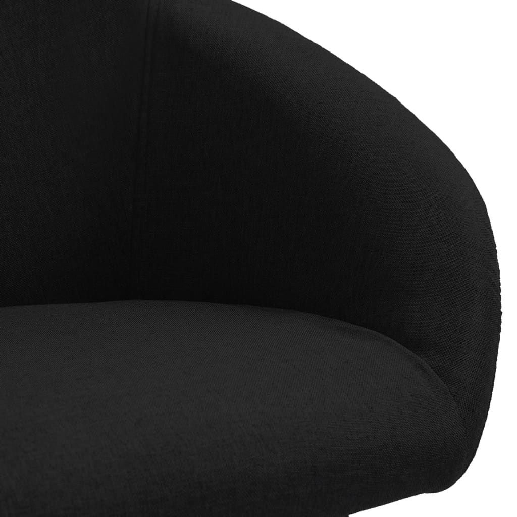 vidaXL Chaise pivotante de salle à manger Noir Tissu