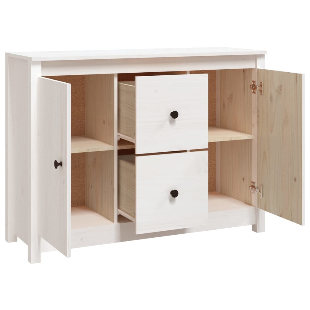 vidaXL Buffet Blanc 100x35x74 cm Bois massif de pin