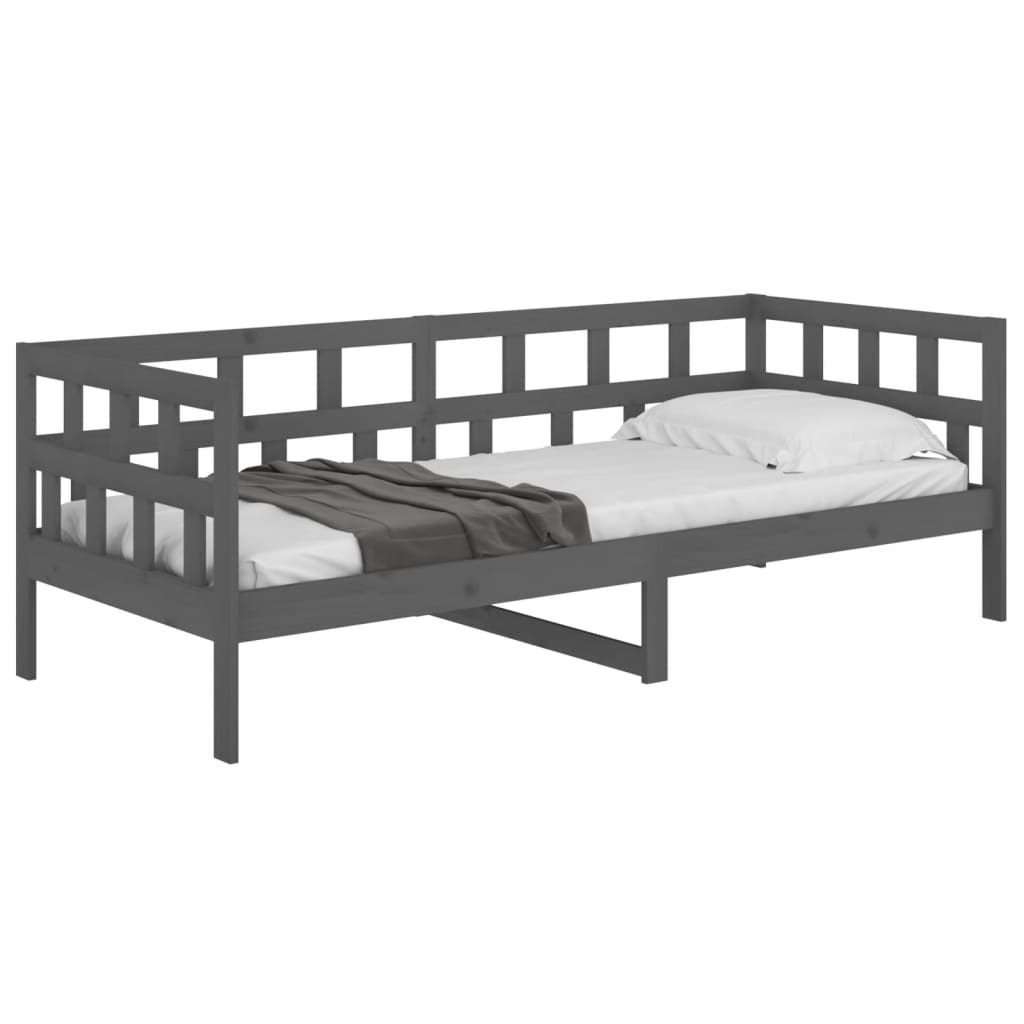 vidaXL Lit de jour sans matelas gris bois de pin massif 90x190 cm