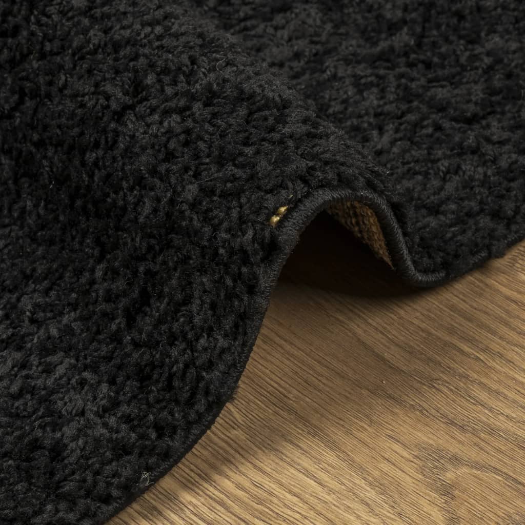 vidaXL Tapis shaggy PAMPLONA poils longs moderne noir 240x240 cm