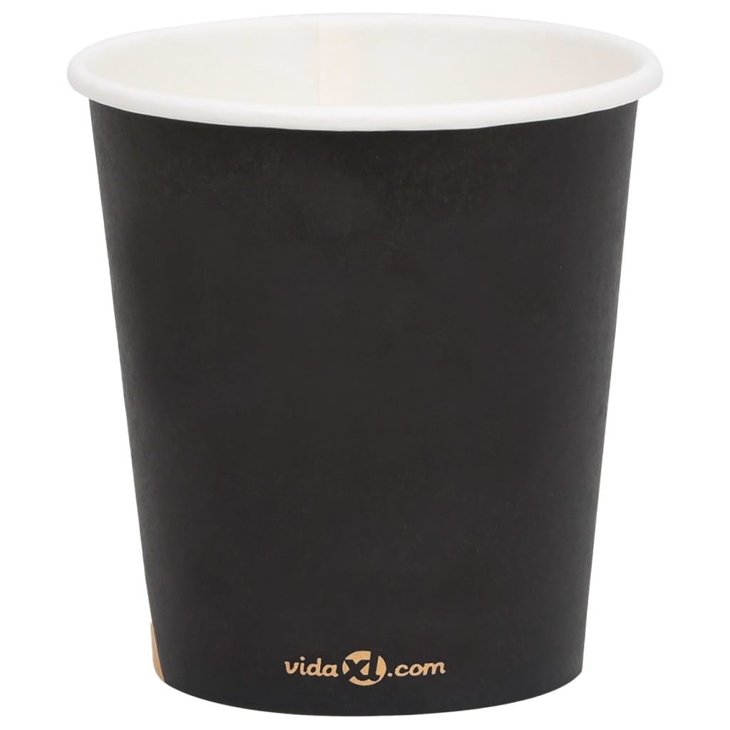 vidaXL Tasses à café en papier 200 ml 250 pcs Noir