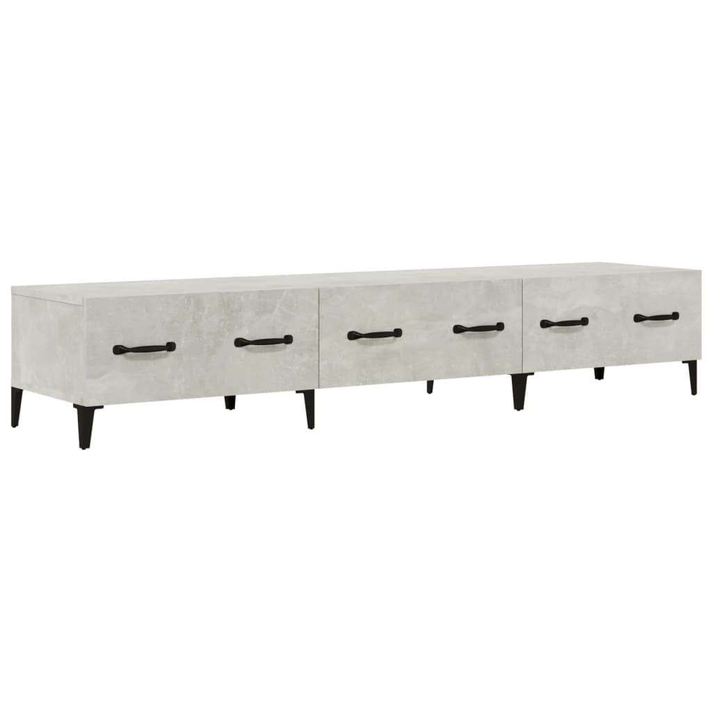 vidaXL Meuble TV Gris béton 150x34,5x30 cm Bois d'ingénierie