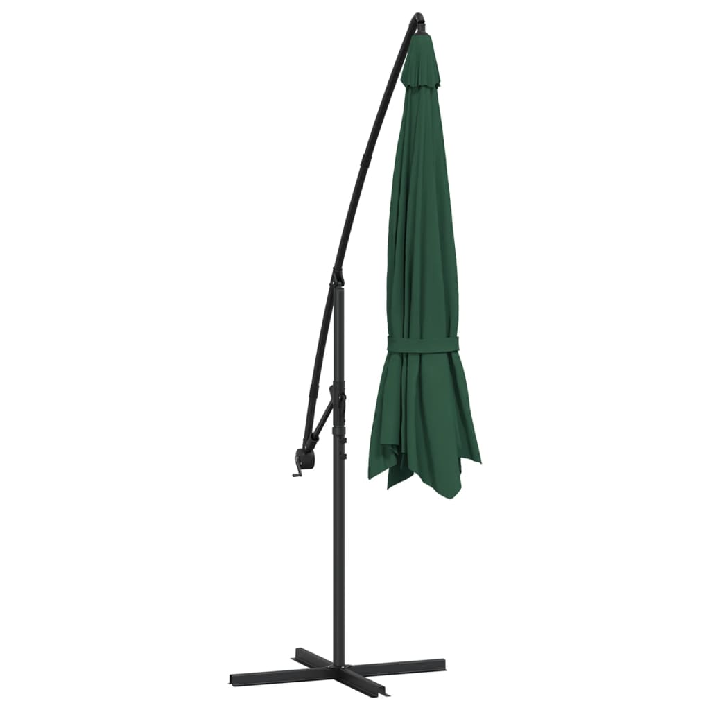 vidaXL Parasol de jardin en porte-à-faux 3,5 m vert