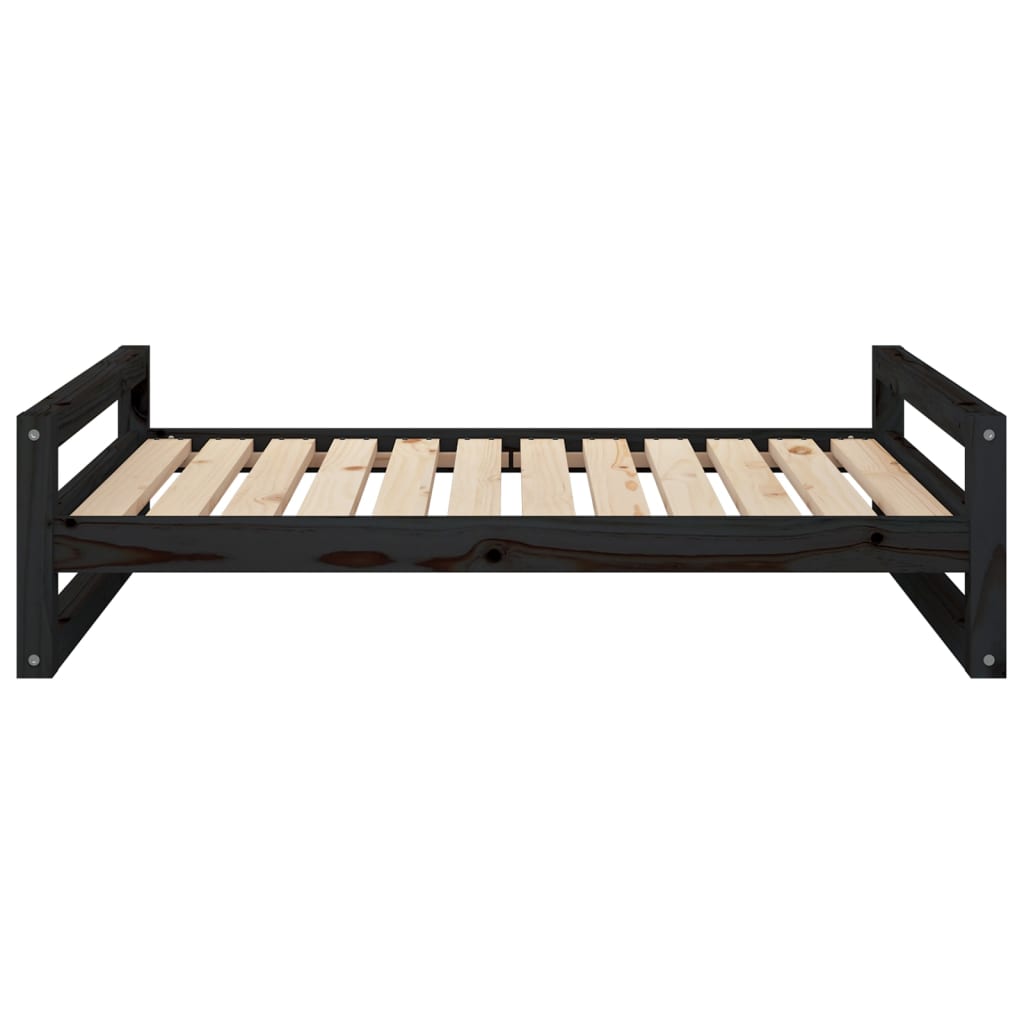 vidaXL Lit pour chien Noir 105,5x75,5x28 cm Bois de pin solide