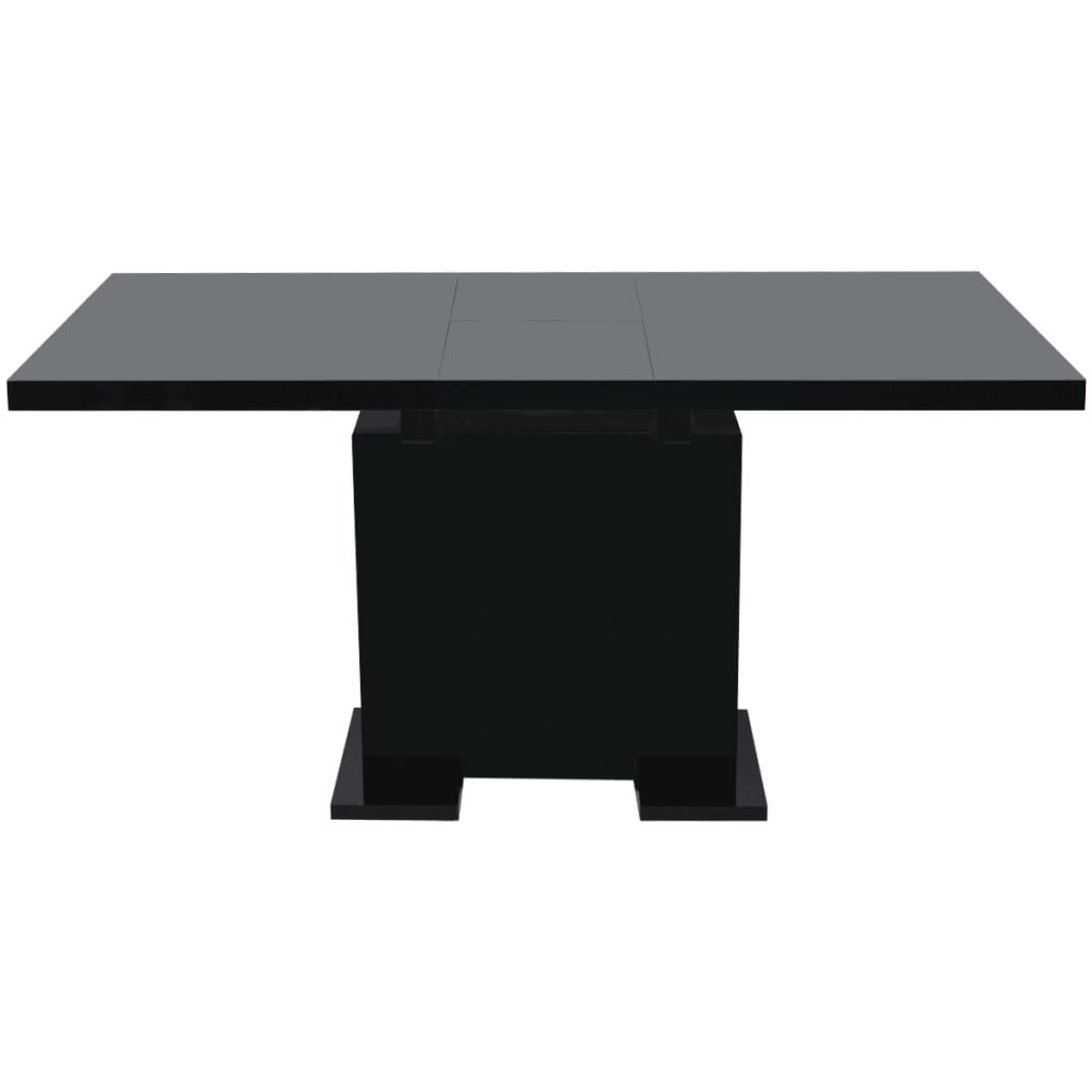 vidaXL Table à manger extensible noir brillant