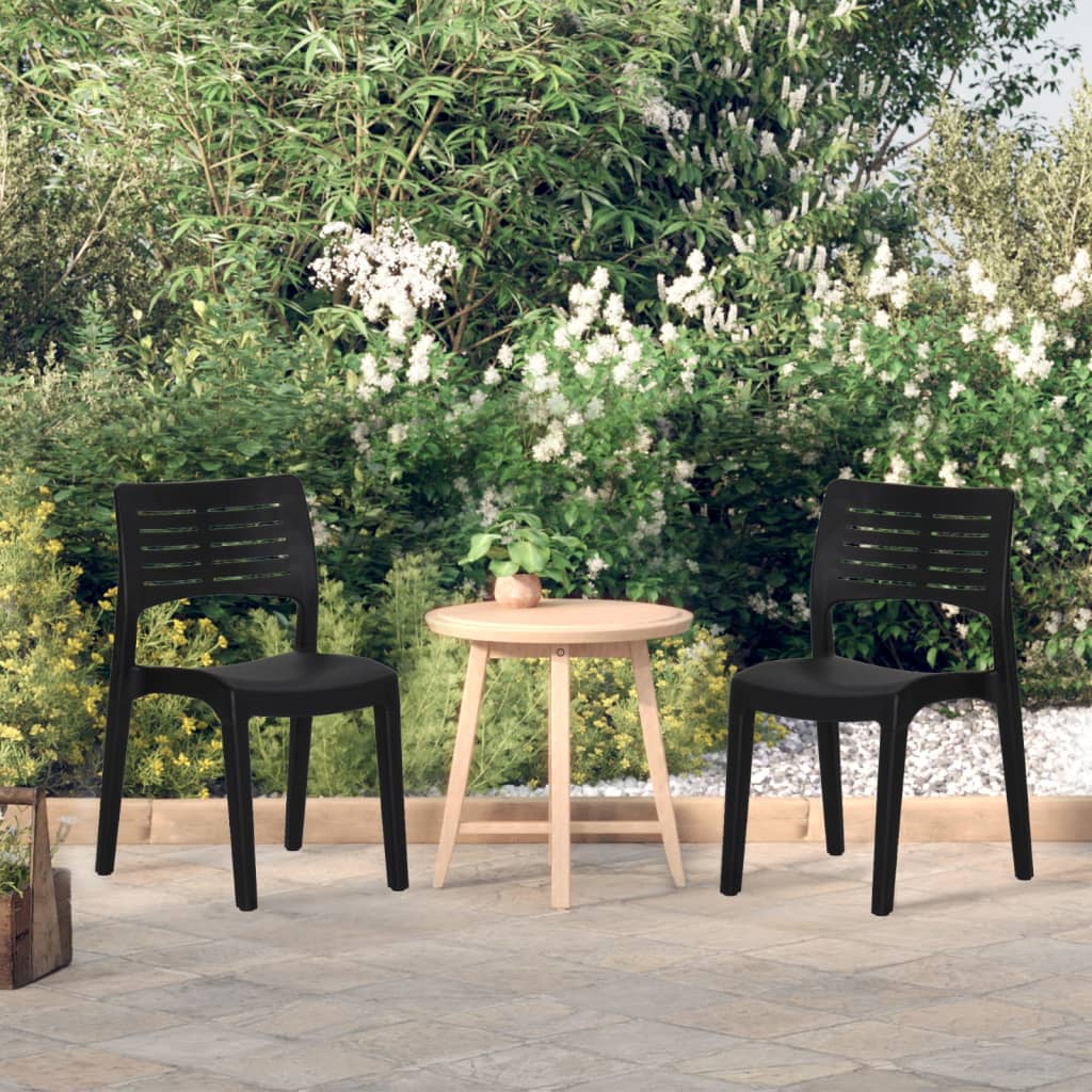 vidaXL Chaises de jardin lot de 2 Anthracite Polypropylène