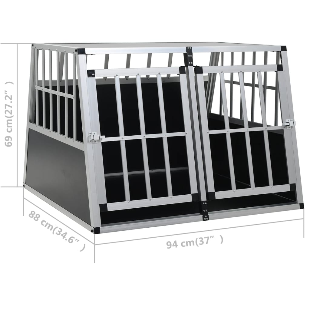 vidaXL Cage pour chien à double porte 94 x 88 x 69 cm