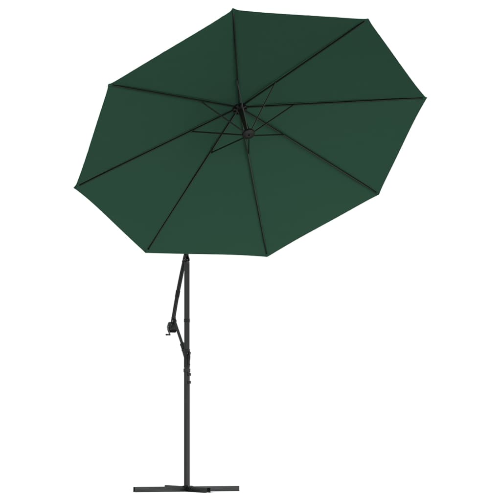 vidaXL Tissu de remplacement pour parasol déporté Vert 350 cm