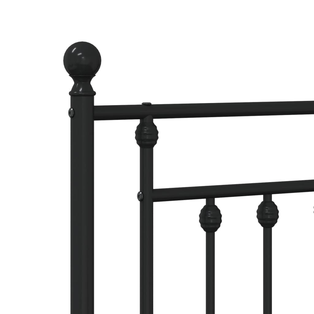 vidaXL Cadre de lit métal sans matelas avec tête de lit noir 75x190 cm