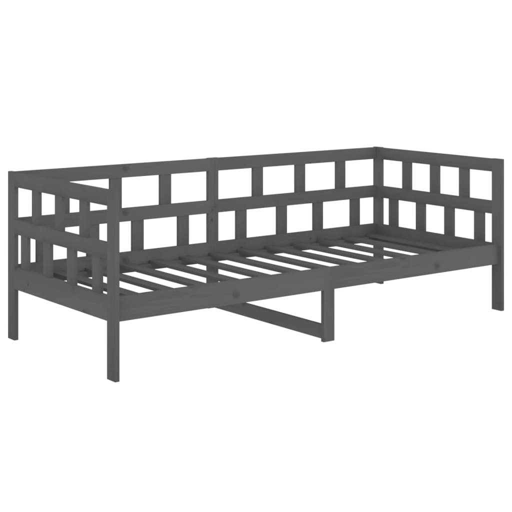 vidaXL Lit de jour sans matelas gris bois de pin massif 90x190 cm