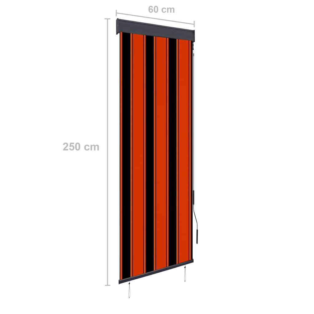 vidaXL Store roulant d'extérieur 60x250 cm Orange et marron