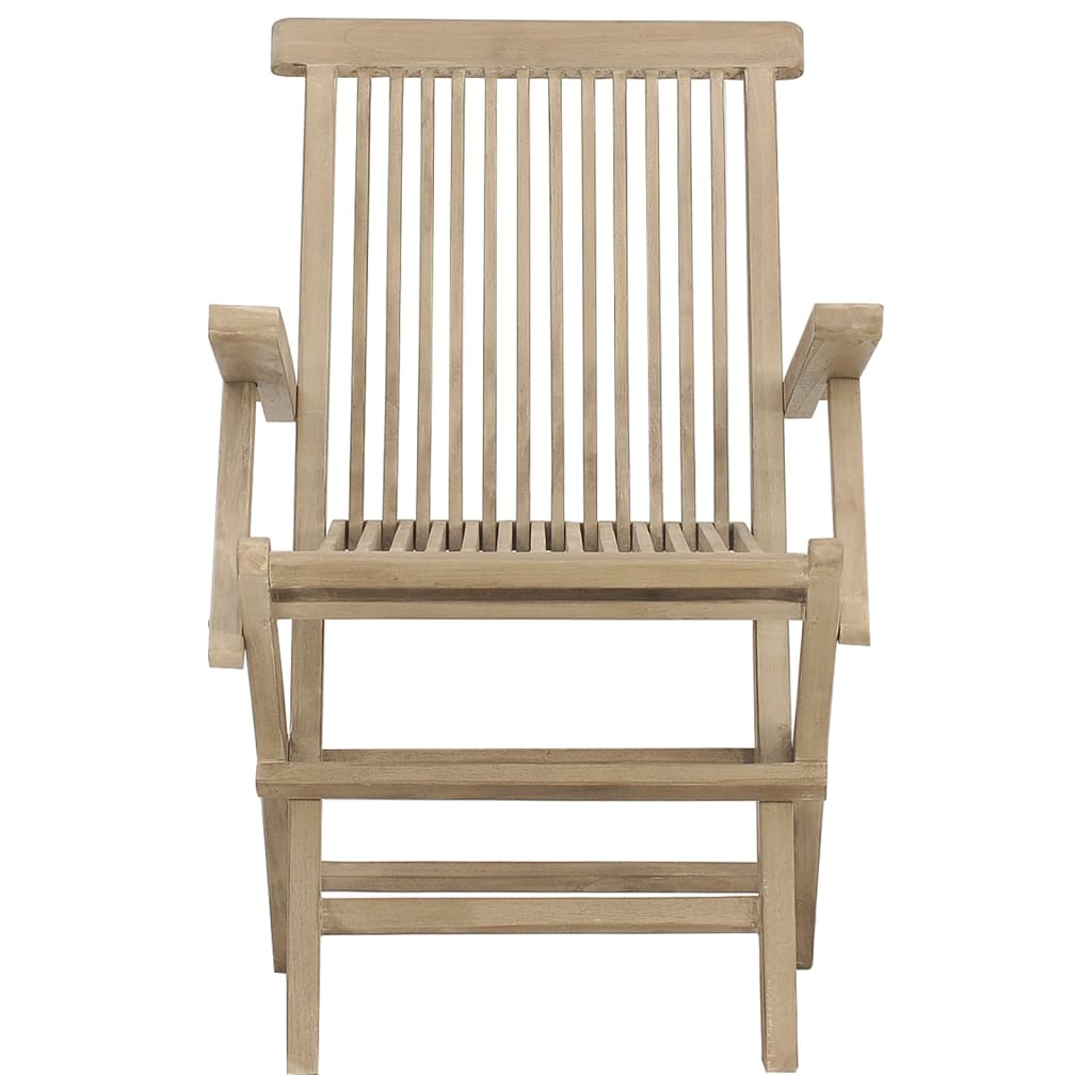 vidaXL Chaises de jardin pliantes lot de 2 gris 56x61x89cm bois teck