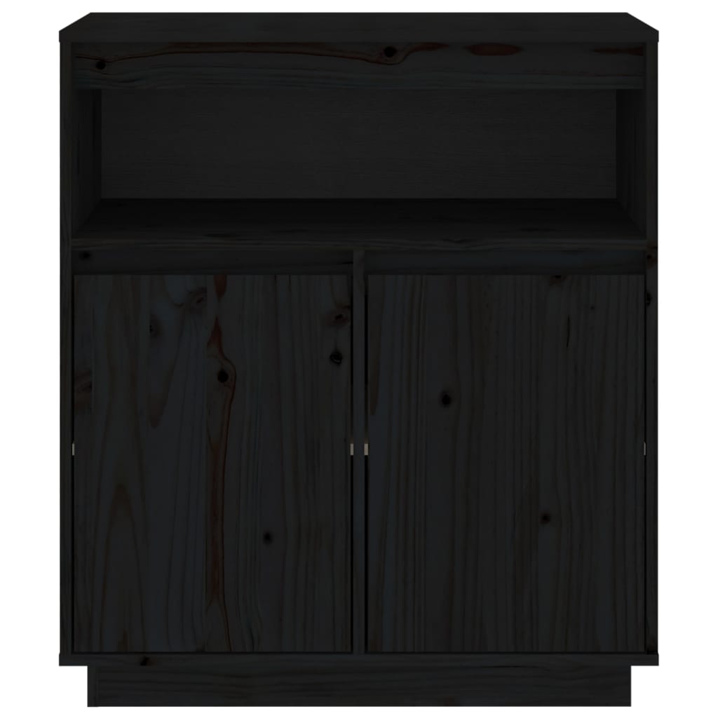 vidaXL Buffet Noir 70x34x80 cm Bois massif de pin