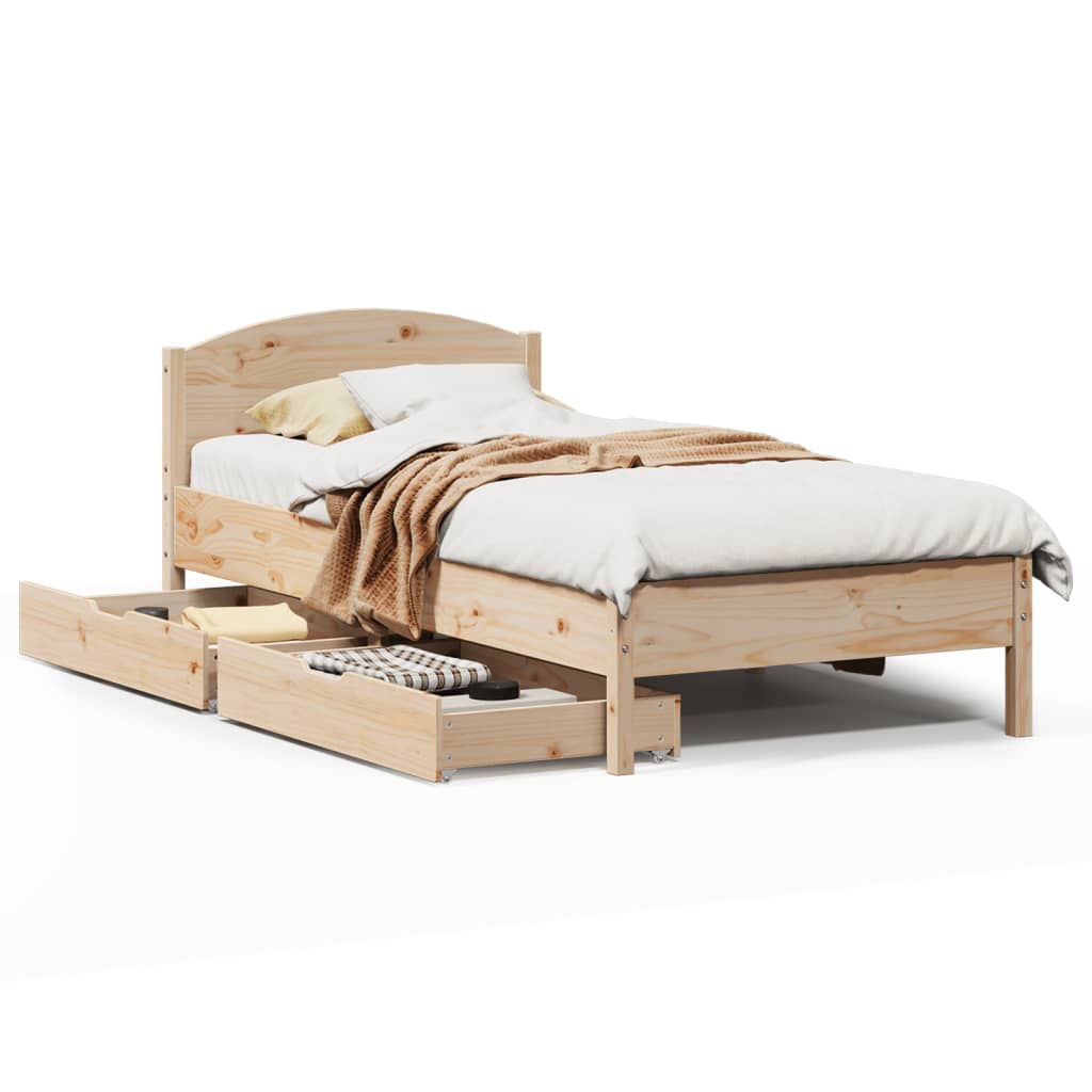 vidaXL Cadre de lit sans matelas 75x190 cm bois de pin massif