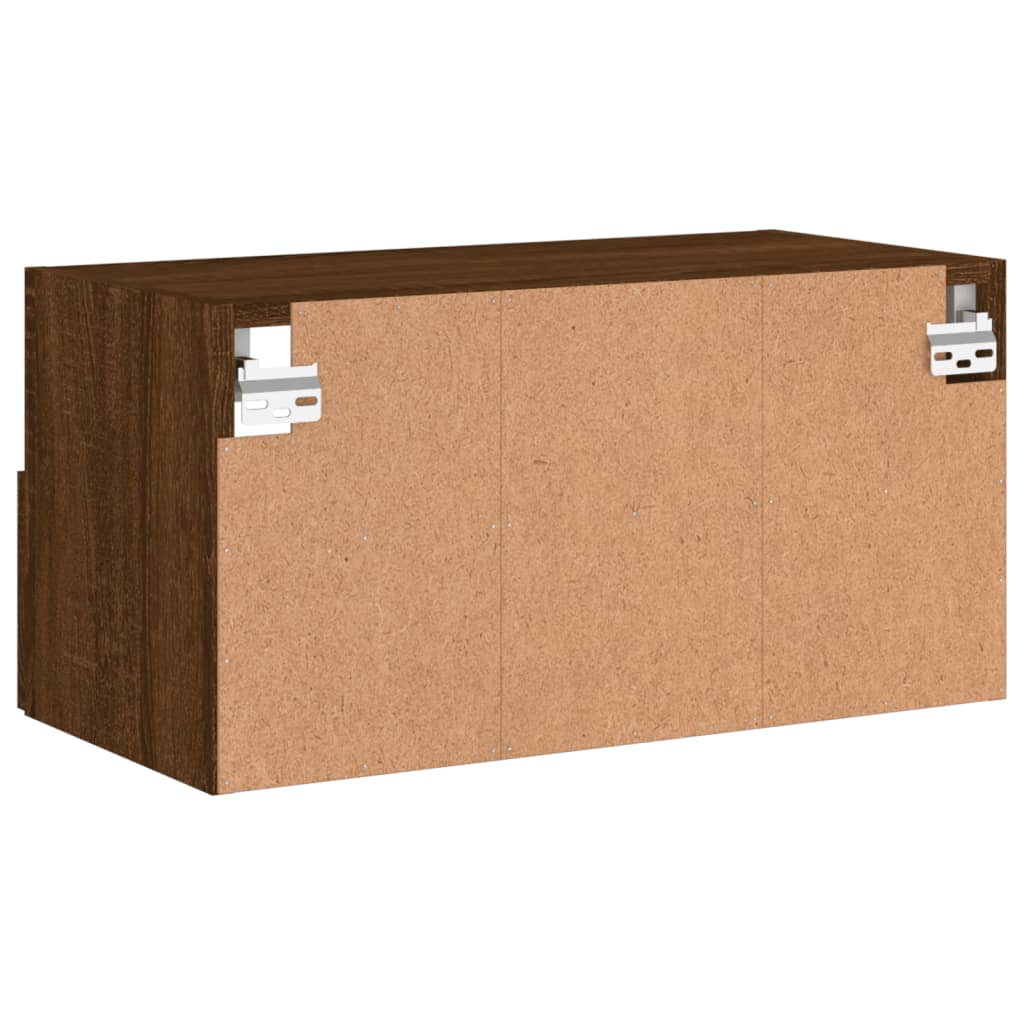 vidaXL Meuble TV mural chêne marron 60x30x30 cm bois d'ingénierie