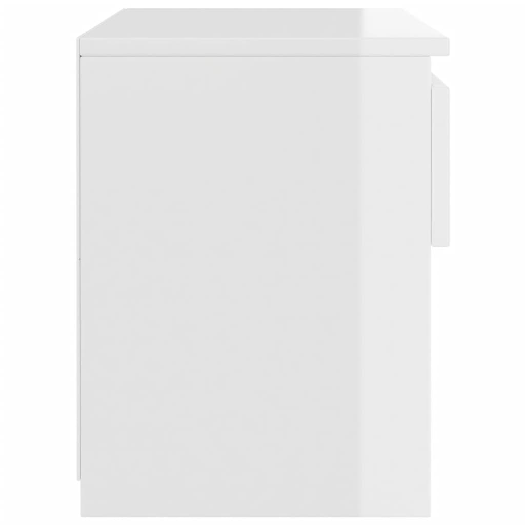 vidaXL Tables de chevet 2 pcs Blanc brillant 40x30x39 cm Aggloméré