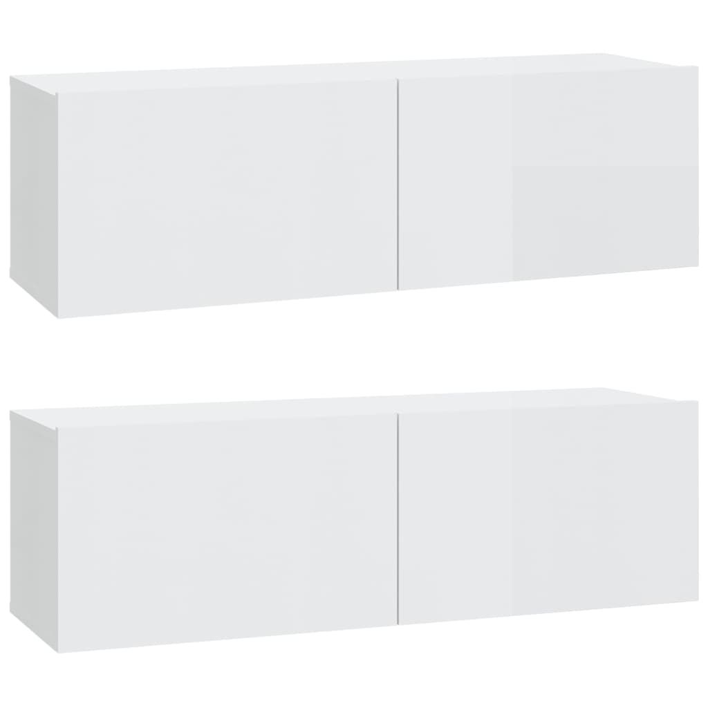 vidaXL Ensemble de meubles TV 6 pcs Blanc brillant Bois d'ingénierie