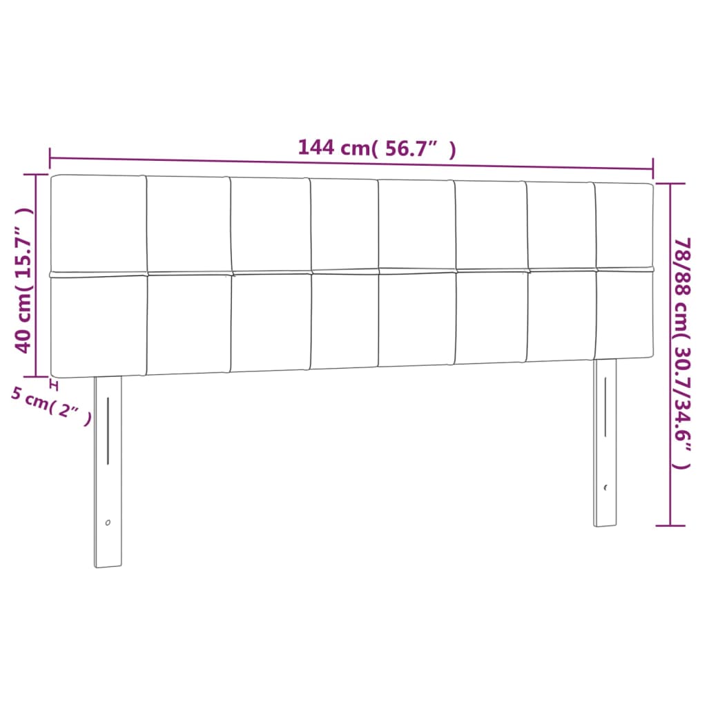 vidaXL Têtes de lit 2 pcs gris foncé 72x5x78/88 cm tissu