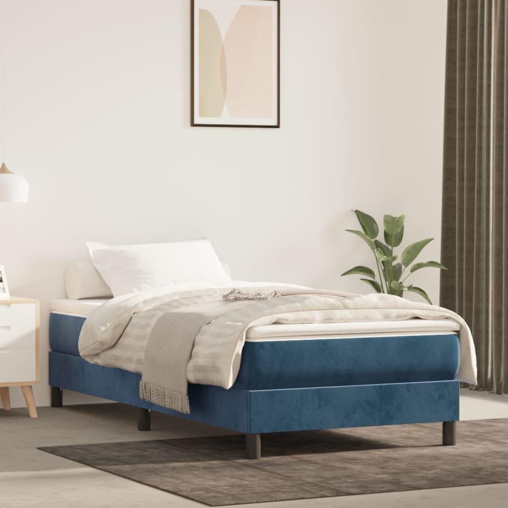 vidaXL Matelas de lit à ressorts ensachés Bleu foncé 100x200x20 cm