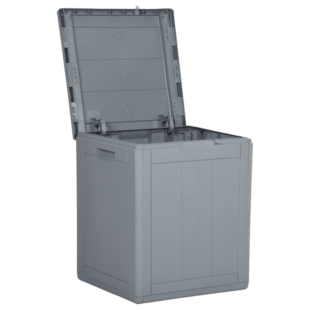 vidaXL Boîte de rangement de jardin 90 L Gris PP Rotin