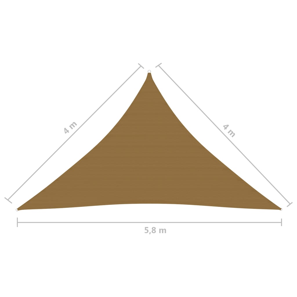 vidaXL Voile d'ombrage 160 g/m² Taupe 4x4x5,8 m PEHD