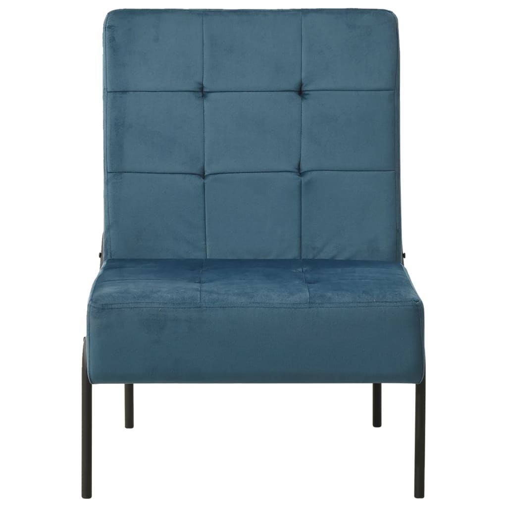 vidaXL Chaise de relaxation 65x79x87 cm Bleu Velours