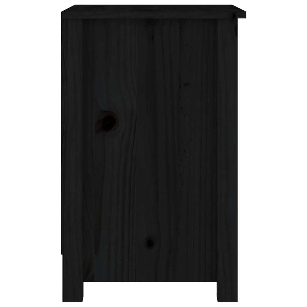 vidaXL Table de chevet Noir 40x35x55 cm Bois de pin solide