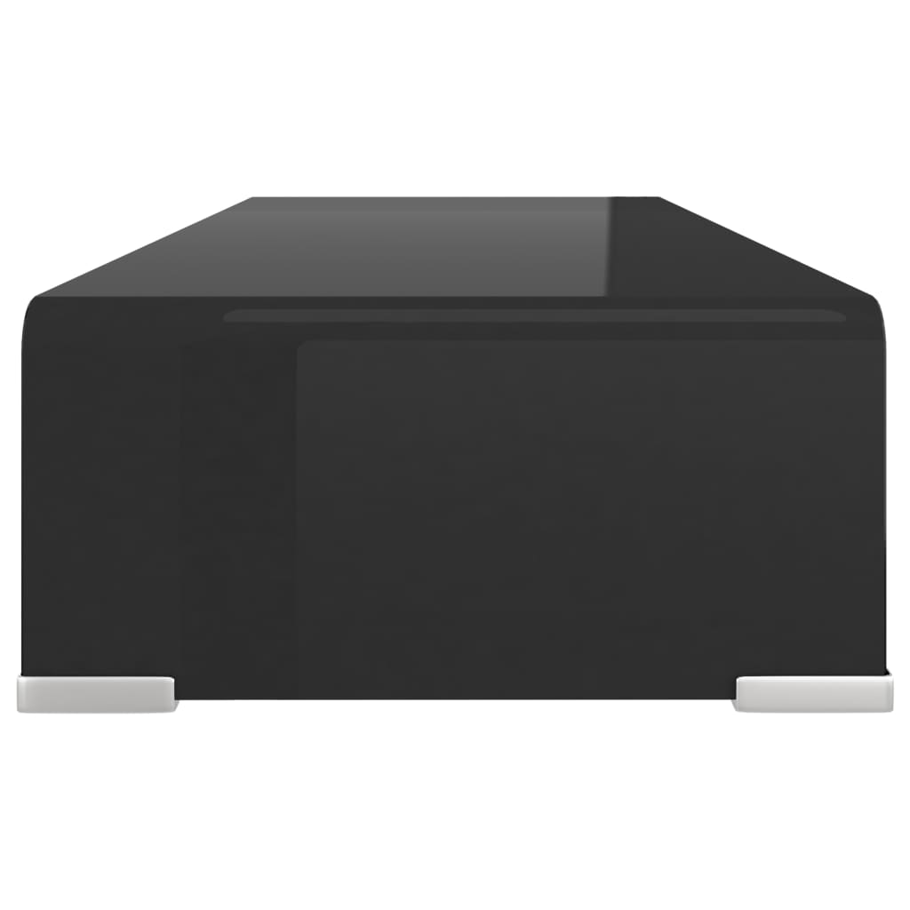 vidaXL Meuble TV/support pour moniteur 60x25x11 cm verre noir