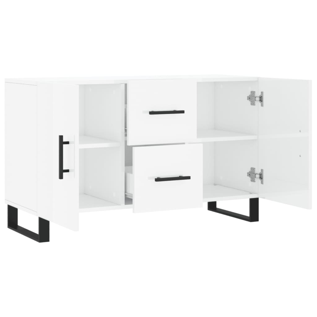 vidaXL Buffet blanc brillant 100x36x60 cm bois d'ingénierie