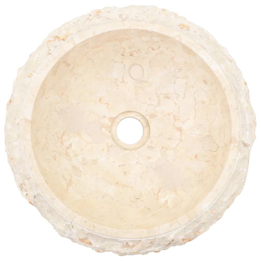 vidaXL Évier 40 x 12 cm Marbre Crème