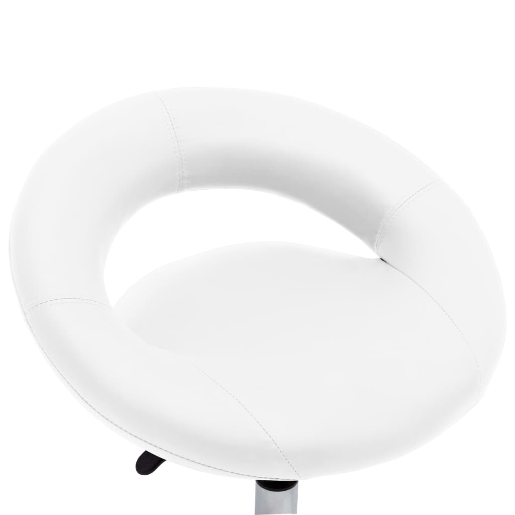 vidaXL Chaise pivotante de salle à manger Blanc Similicuir