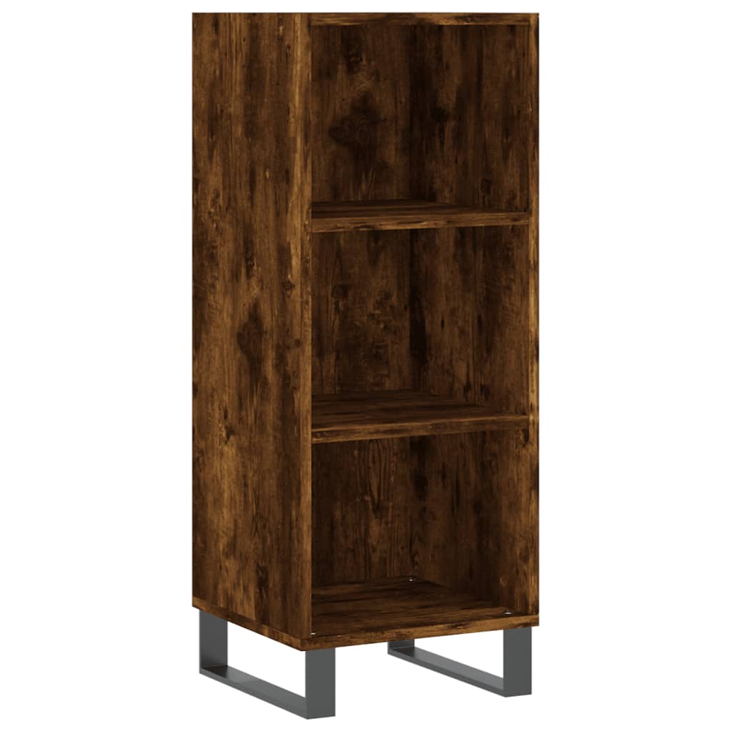 vidaXL Buffet chêne fumé 34,5x32,5x90 cm bois d'ingénierie