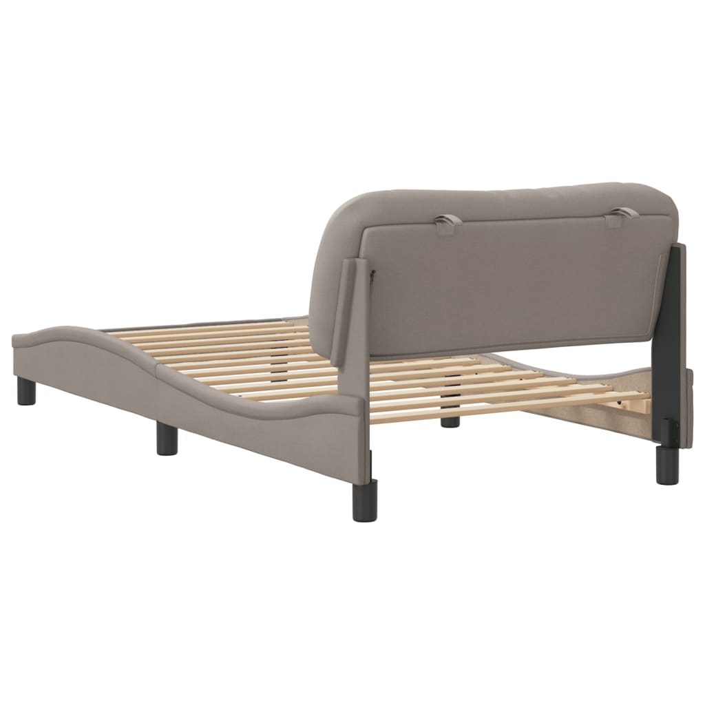 vidaXL Cadre de lit sans matelas taupe 100x200 cm tissu