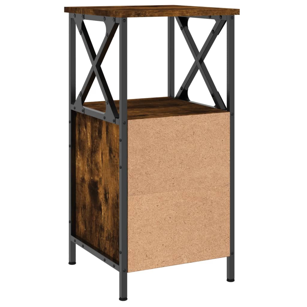 vidaXL Tables de chevet 2 pcs chêne fumé 34x35,5x70 cm bois ingénierie